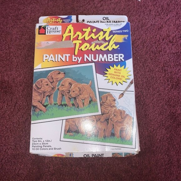 Crafthouse Art Vintage Artist Touch Oil Paint By Number Puppies